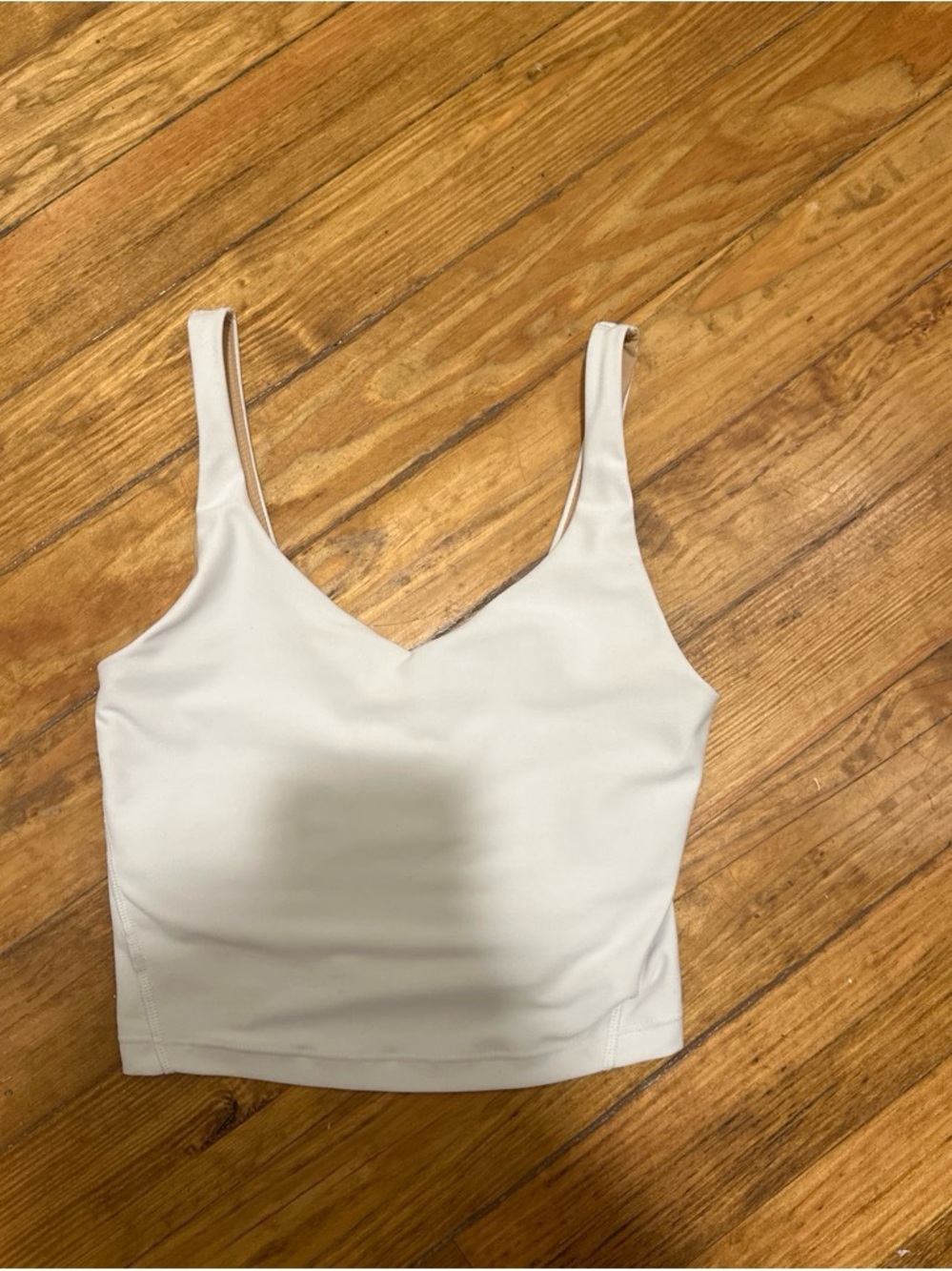 Women's V-Neck White Crop Tank Top